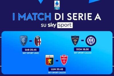 Calendario Serie A: Partite della 22^ Giornata